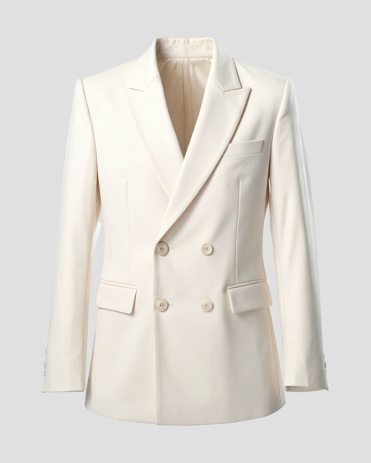 Prestige Tailored Double-Breasted Blazer Beige