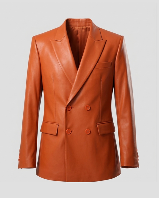 Prestige Tailored Double-Breasted Blazer Orange