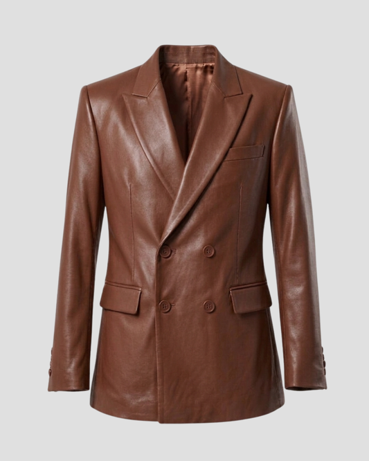 Prestige Tailored Double-Breasted Blazer Brown